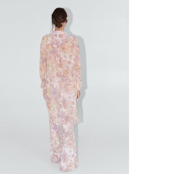 Zara pastel floral print flare pants, NWOT, M - Picture 4 of 15